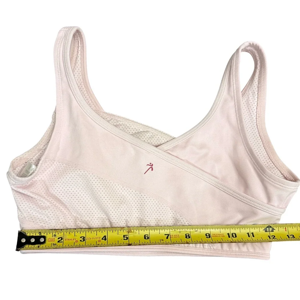 Ativa Pink Wrap Front Perforated Mesh Sports Bra Size Small